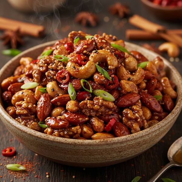Fiery Sweet Asian Nut Medley recipe