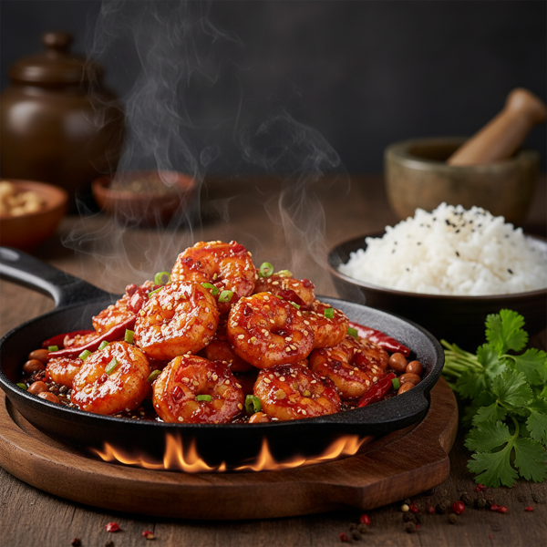 Fiery Szechuan Garlic Shrimp recipe