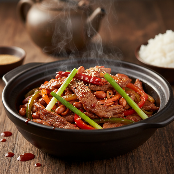 Fiery Szechwan Beef Stir-Fry Delight recipe