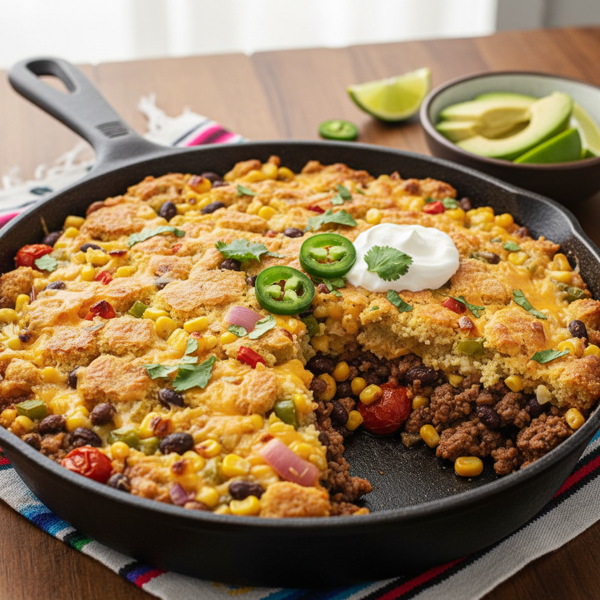 Fiesta Beef Cornbread Bake recipe