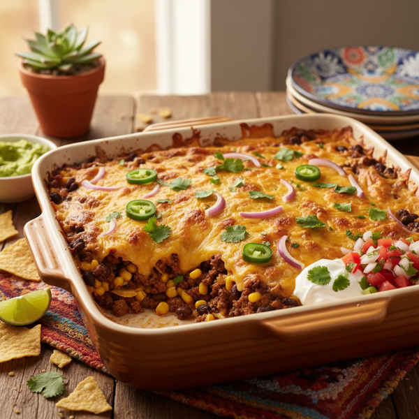 Fiesta Beef Taco Casserole recipe