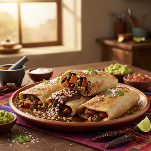 Fiesta Veggie Mole Burritos recipe