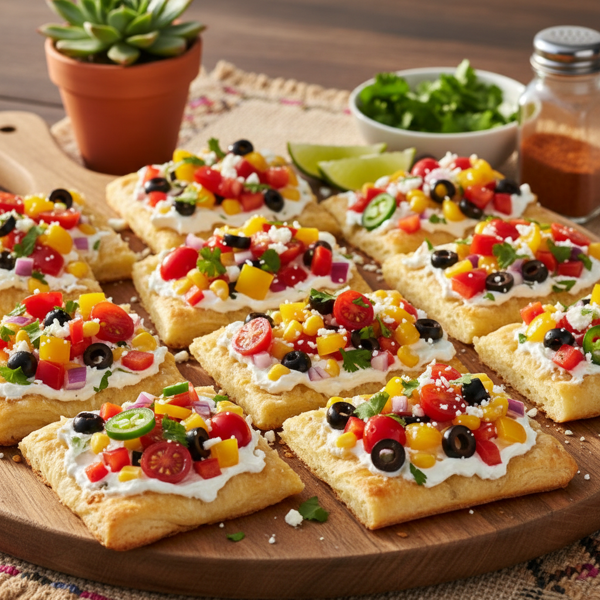 Fiesta Veggie Pizza Squares recipe