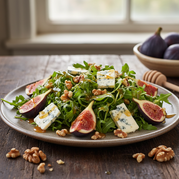 Fig & Stilton Salad with Honey-Walnut Drizzle recipe