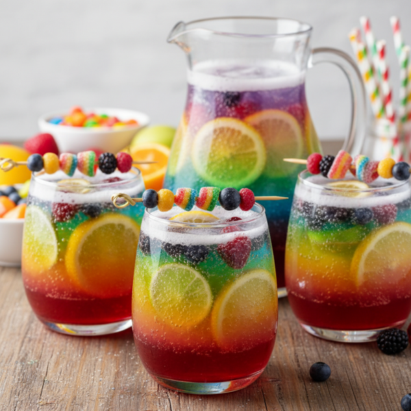 Fizzy Lemon Rainbow Punch recipe