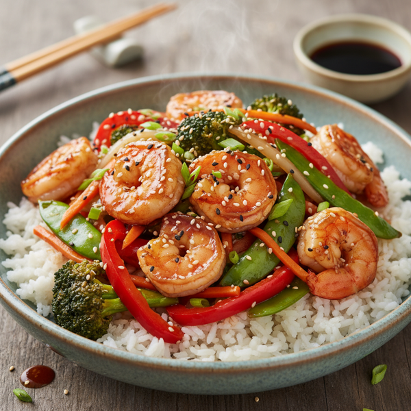Flavor-Packed Shrimp Stir Fry Delight recipe