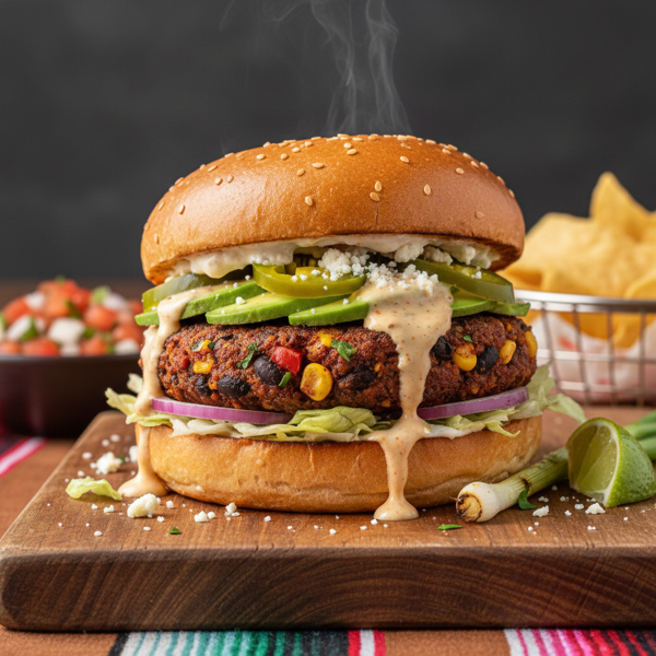 Flavor-Packed Spicy Mexican Black Bean Burger recipe