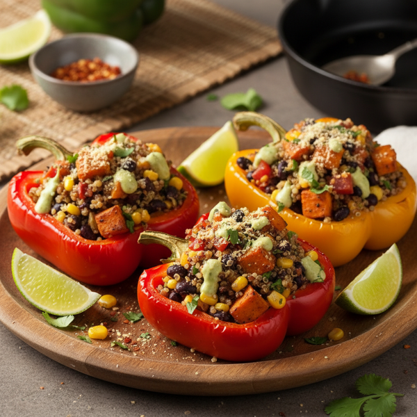 Flavor-Packed Vegan Stuffed Bell Peppers recipe