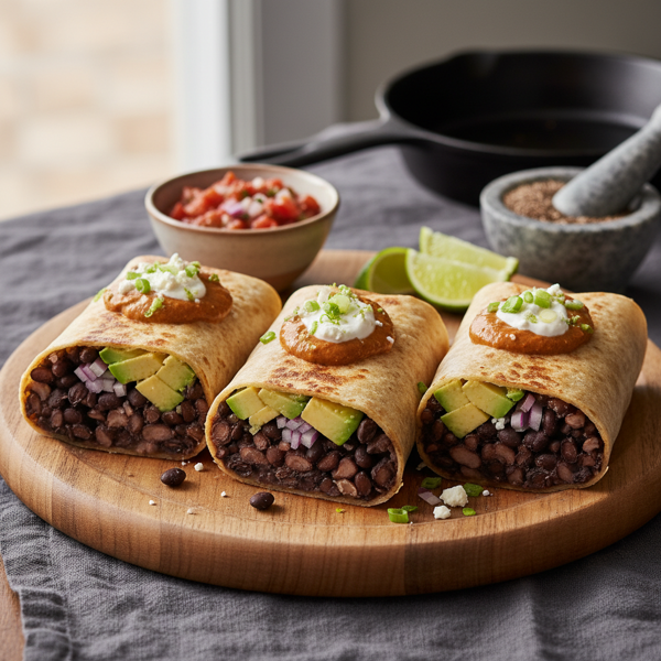 Flavorful Black Bean Burritos recipe