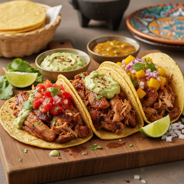 Flavorful Pork Tacos with Zesty Salsas recipe