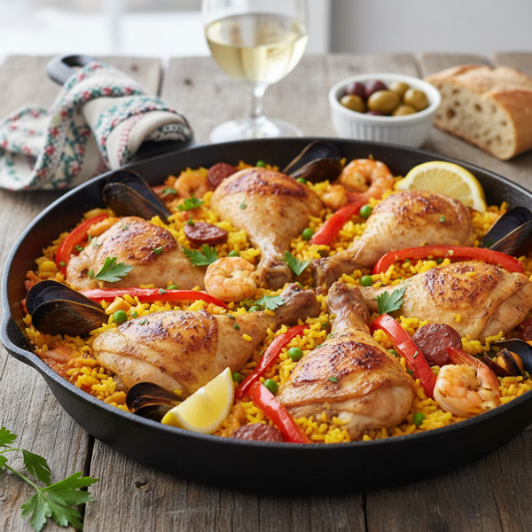 Flavorful Skillet Chicken Paella recipe