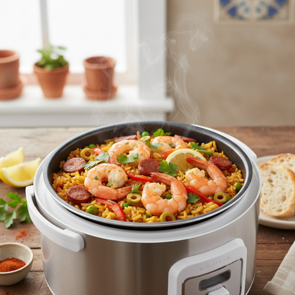 Flavorful Spanish Style Rice Cooker Dish recipe