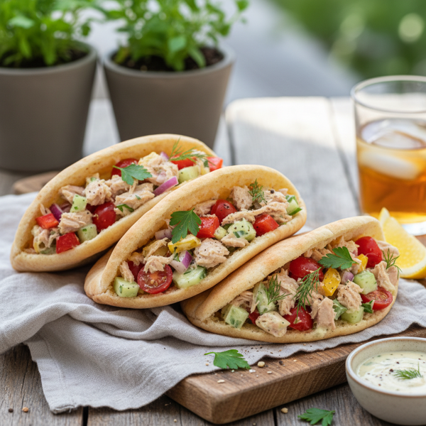 Flavorful Tuna and Veggie Pita Pockets recipe