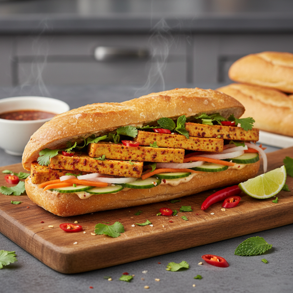 Flavorsome Spicy Tofu Banh Mi recipe