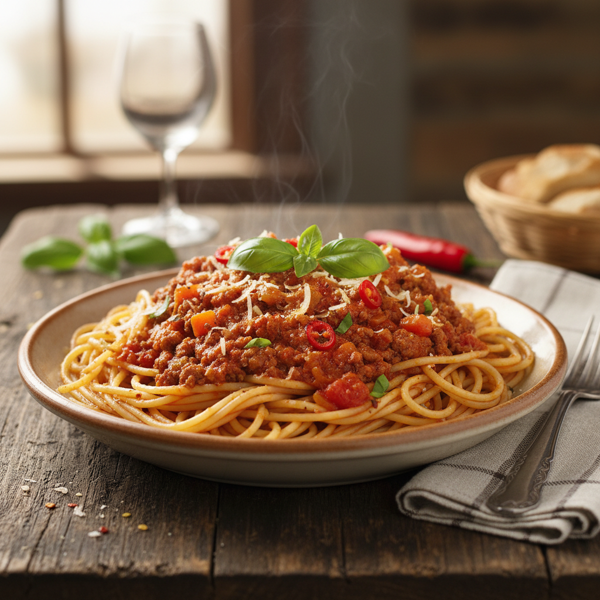 Flavourful Spaghetti Bolognese with a Kick recipe