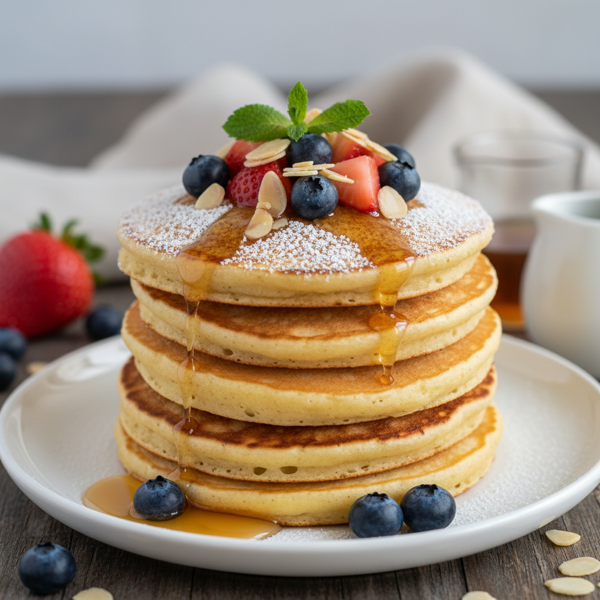 Fluffy Almond Meal Pancakes recipe