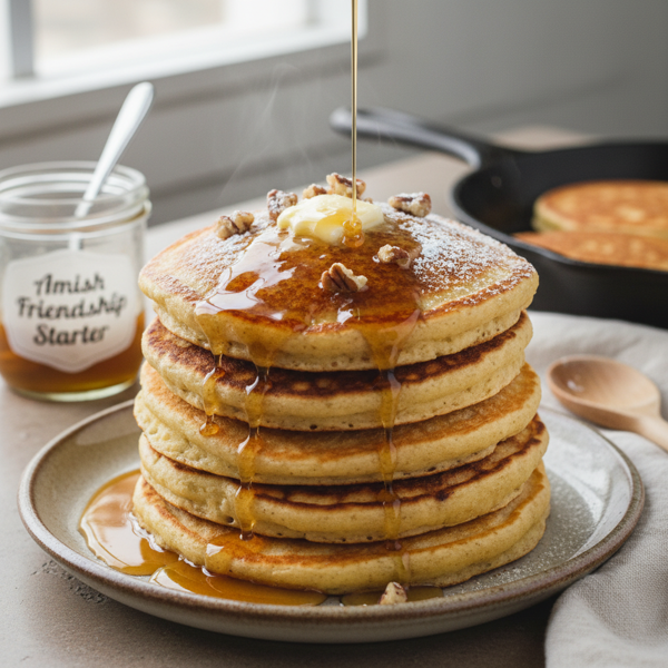 Fluffy Amish Friendship Bread Sourdough Pancakes recipe