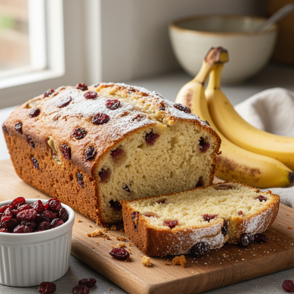 Fluffy Banana Craisin Bread recipe
