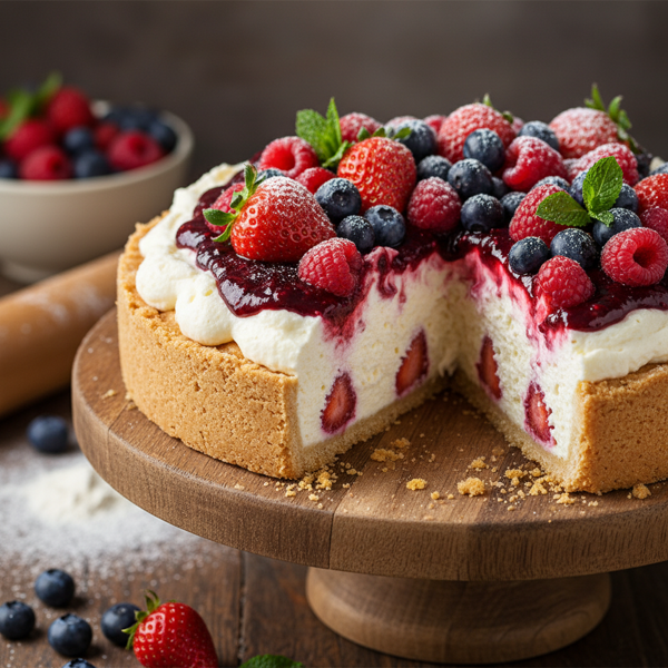 Fluffy Berry Bliss Cheese Pie recipe