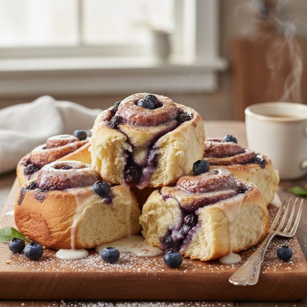 Fluffy Blueberry Cinnamon Rolls recipe