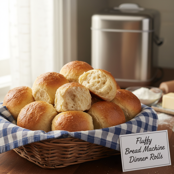 Fluffy Bread Machine Dinner Rolls recipe