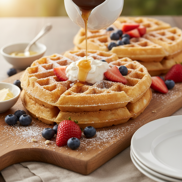 Fluffy Buttermilk Belgian Waffles recipe