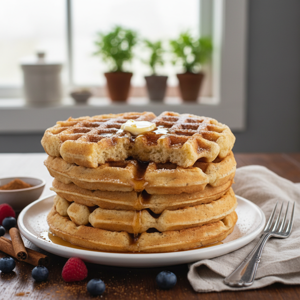 Fluffy Buttermilk Waffles with Cinnamon recipe