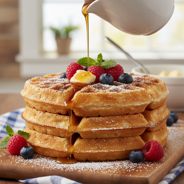 Fluffy Buttermilk Waffles with Golden Crisp recipe
