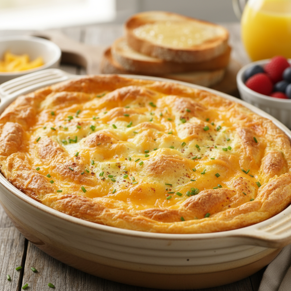 Fluffy Cheddar-Packed Oven Scrambled Eggs for a Crowd recipe