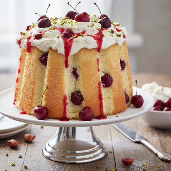 Fluffy Cherry Delight Angel Food Cake recipe