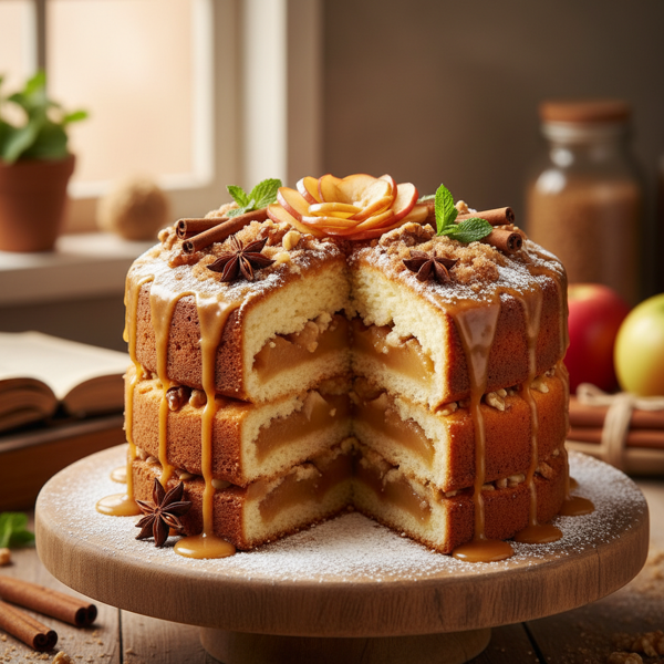 Fluffy Cinnamon Apple Delight Cake recipe