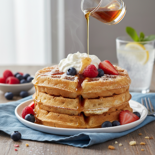 Fluffy Club Soda Waffles recipe