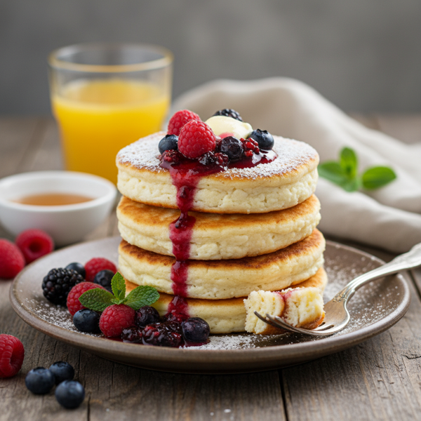 Fluffy Cottage Cheese Pancakes recipe