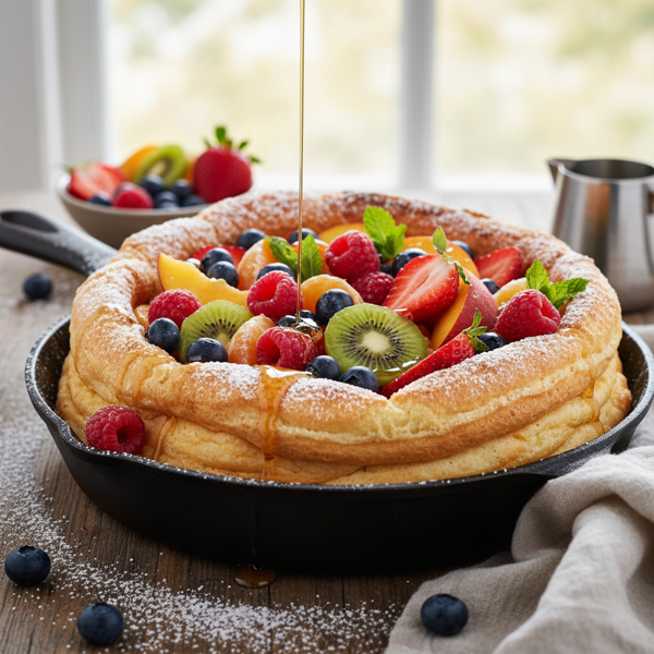 Fluffy Fruit-Filled Oven Pancakes recipe