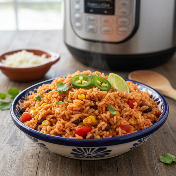 Fluffy Instant Pot Mexican Tomato Rice recipe