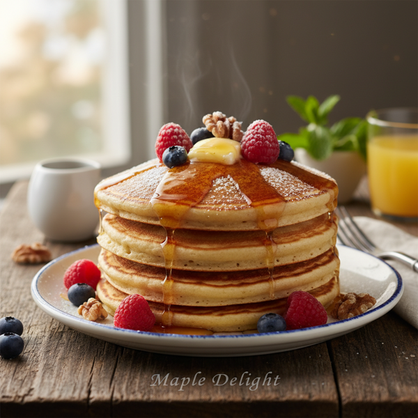 Fluffy Maple Delight Pancakes recipe