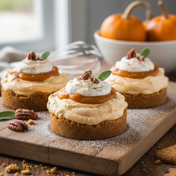 Fluffy No-Bake Pumpkin Cream Tarts recipe
