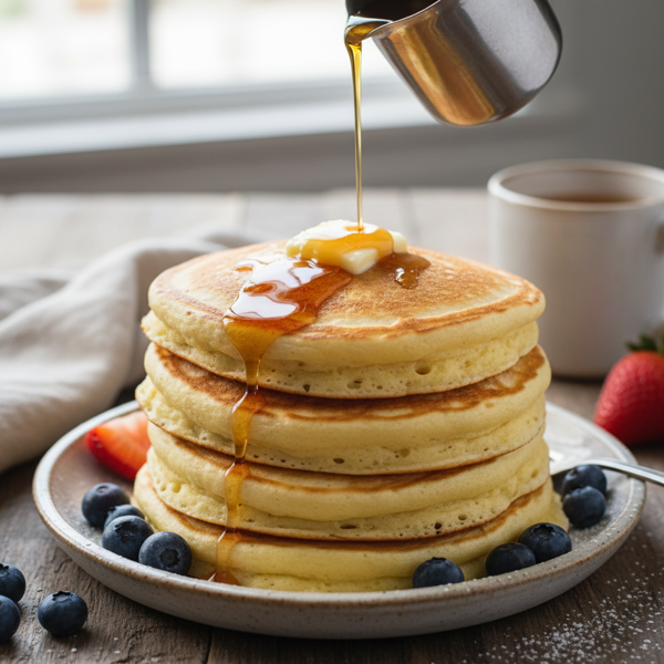 Fluffy No-Baking Powder Pancakes recipe