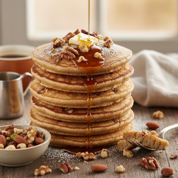 Fluffy Nutty Whole Wheat Pancakes recipe
