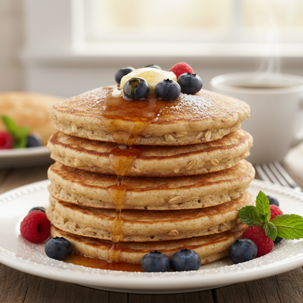 Fluffy Oatmeal Buttermilk Pancakes recipe