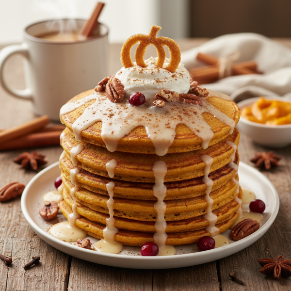 Fluffy Pumpkin Spice Pancakes recipe