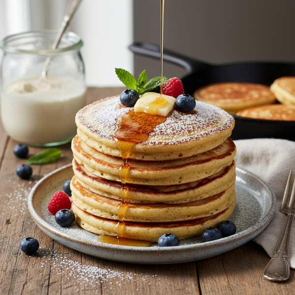Fluffy Quick Sourdough Pancakes recipe