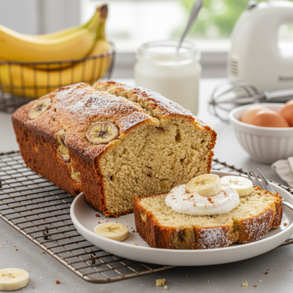 Fluffy Sour Cream Banana Bread recipe