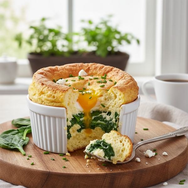 Fluffy Spinach and Egg Soufflé Delight recipe