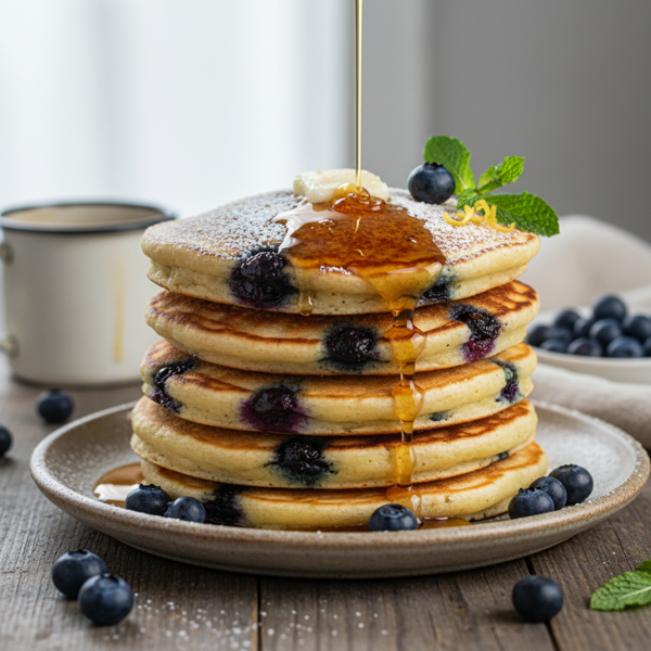 Fluffy Vegan Blueberry Pancakes recipe