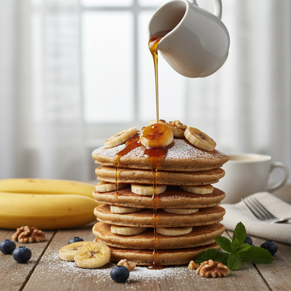 Fluffy Whole Wheat Banana Pancakes recipe