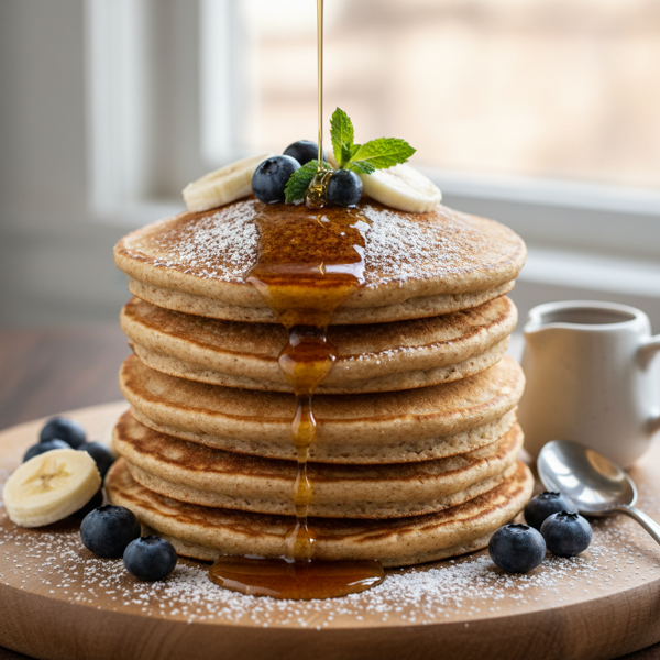 Fluffy Whole Wheat Cinnamon Pancakes recipe