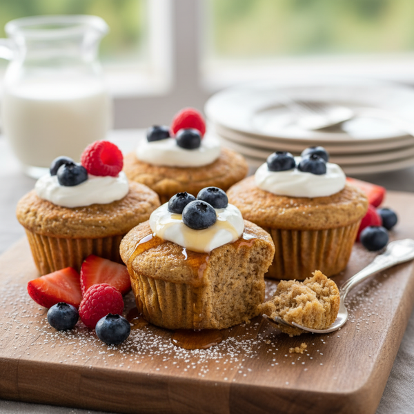Fluffy Whole Wheat Pancake Muffins recipe