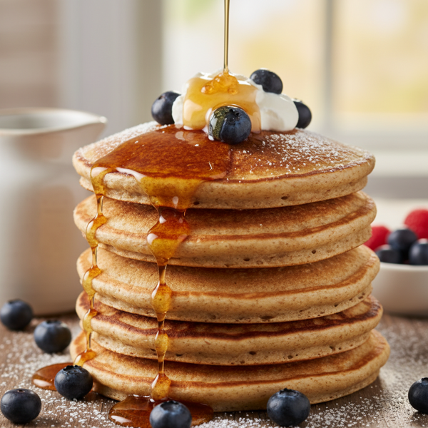Fluffy Whole Wheat Pancakes recipe