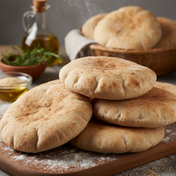Fluffy Whole Wheat Pita Bread recipe